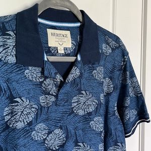 Heritage Men’s Polo casual floral shirt size M